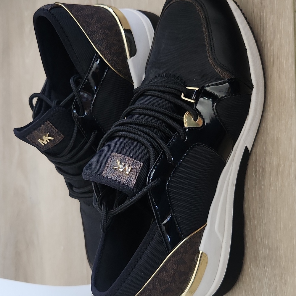 Michael Kors Women's Gold Black Sneakers
